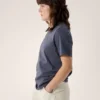T-shirt à col rond Kragg SL en coton avec Emblem, manches courtes, femme