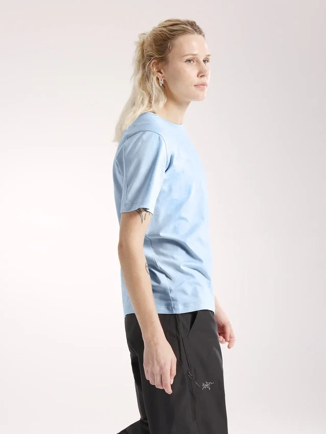 T-shirt à col rond Kragg SL en coton avec Emblem, manches courtes, femme