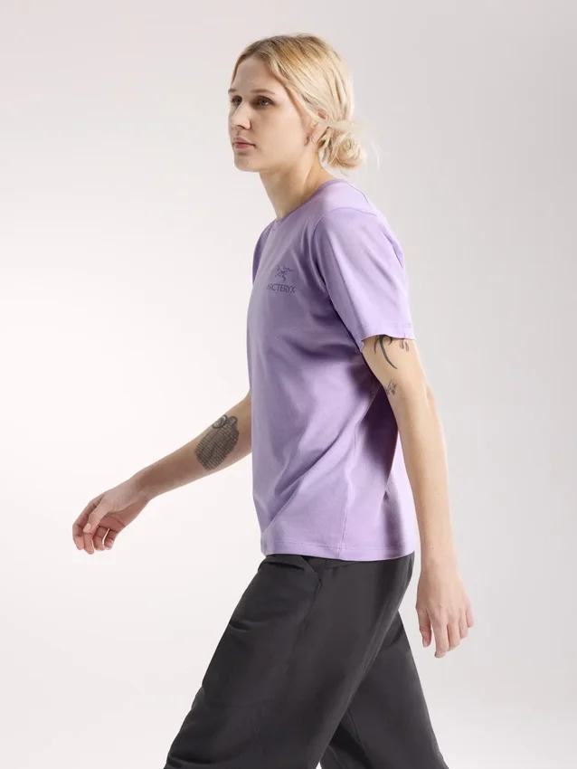 T-shirt à col rond Kragg SL en coton avec Emblem, manches courtes, femme