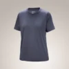 T-shirt à col rond Kragg SL en coton avec Emblem, manches courtes, femme