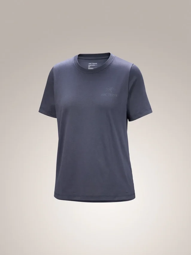T-shirt à col rond Kragg SL en coton avec Emblem, manches courtes, femme