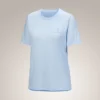 T-shirt à col rond Kragg SL en coton avec Emblem, manches courtes, femme