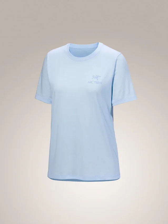 T-shirt à col rond Kragg SL en coton avec Emblem, manches courtes, femme