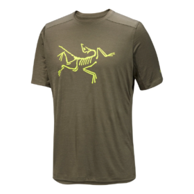 T-shirt Ionia en laine mérinos avec logo « Vert olive »