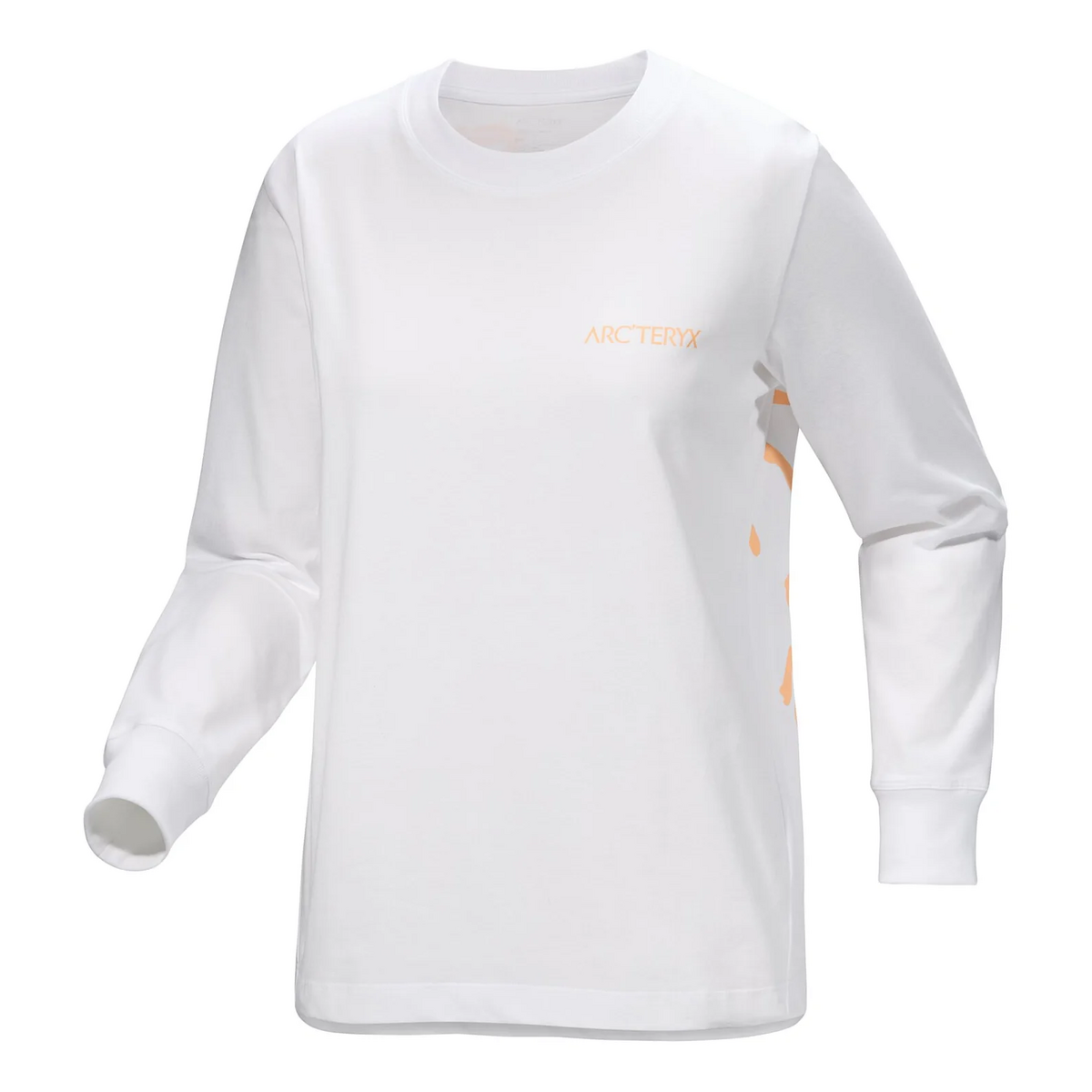 T-shirt à manches longues et col rond Kragg Cotton Bird « Blanc Orange »