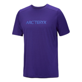 T-shirts Ionia en laine mérinos « Word Logo » à manches courtes « Violet »